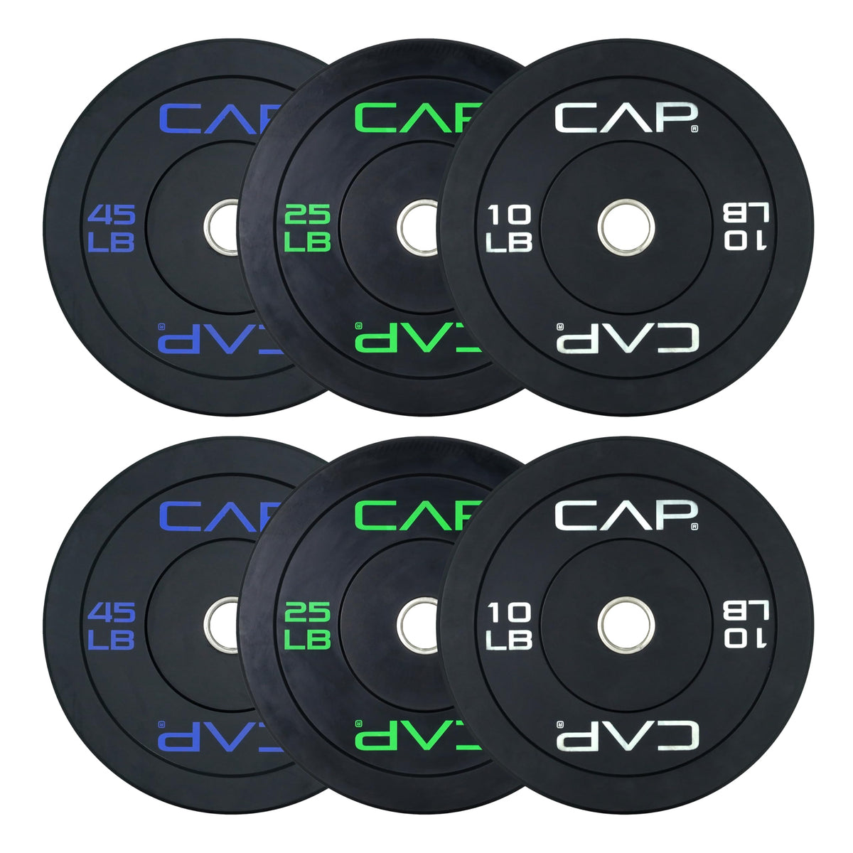 CAP 260lb Competition Olympic Bumper Plate Weight Set