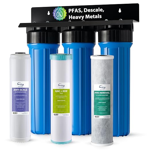 iSpring Whole House Water Filter System, Ultimate PFAS, Heavy Metals Protection