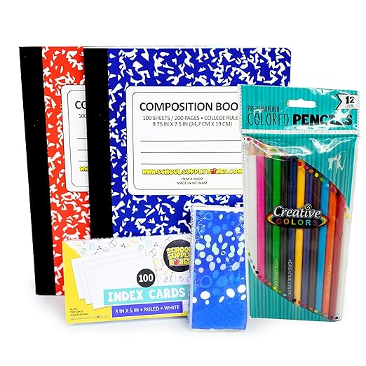 Secondary School Essentials Bundle | Pallet (112 Boxes) - 51 Pieces per Box | School Supply Boxes - Back to School Essentials | Includes Notebooks, Binders, Pencils, Index Cards, Highlighters, & More