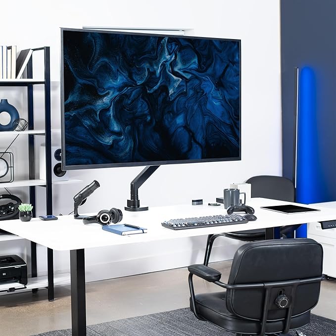 VIVO Heavy Duty Ultrawide Monitor Arm for 57 inch Screens up to 59.4 lbs, Desk Mount TV and Monitor Stand Designed for Samsung Odyssey Ark, Neo G9, ViewFinity S9, and More, Black, STAND-GT57