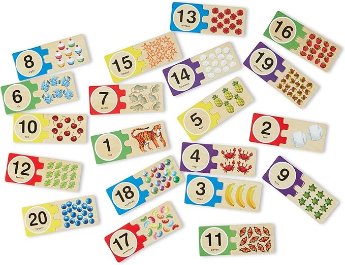 Melissa & Doug Self-Correcting Wooden Number Puzzles with Storage Box (40 pcs)