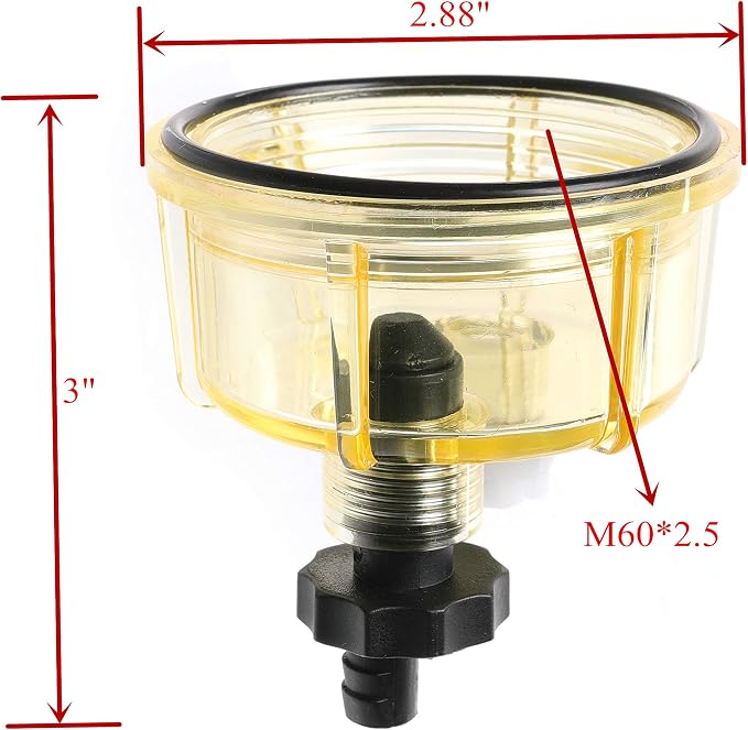 iFJF R12T Nylon Water Collection Bowl of Fuel Filter/Water Separator 120AT NPT