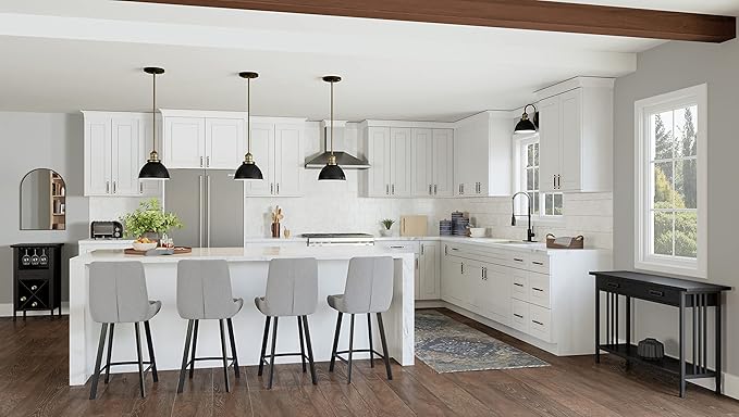 Design House Brookings Shaker Fully Assembled Wall Kitchen Cabinet W3336, 33 W x 12 D x 36 H, Painted White, Solid Wood, Design House, 569129