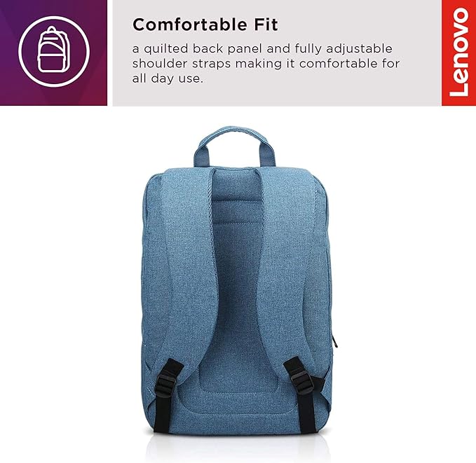 Lenovo Casual Laptop Backpack B210-15.6 inch - Padded Laptop/Tablet Compartment - Durable and Water-Repellent Fabric - Lightweight - Blue (Pack of 3)