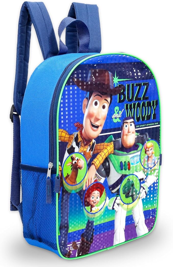 Disney Toy Story Backpack with Lunch Box Set - Bundle with 16" Woody and Buzz Lightyear Backpack, Lunch Bag, Water Bottle, Stickers, More | Toy Story 5 School Bag Set for Kids, Boys, Teens