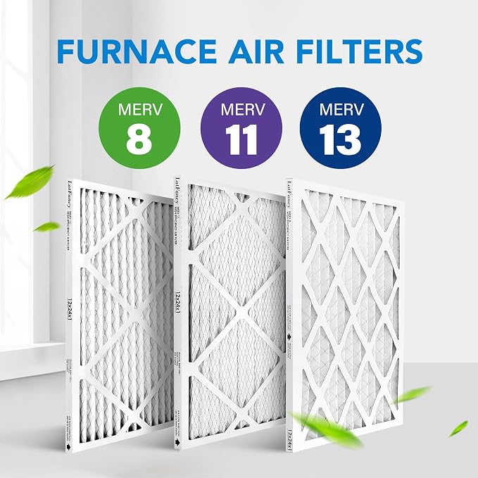 LotFancy 12x24x1 Air Filter MERV 13 6-Pack, Electrostatic Pleated HVAC Furnace