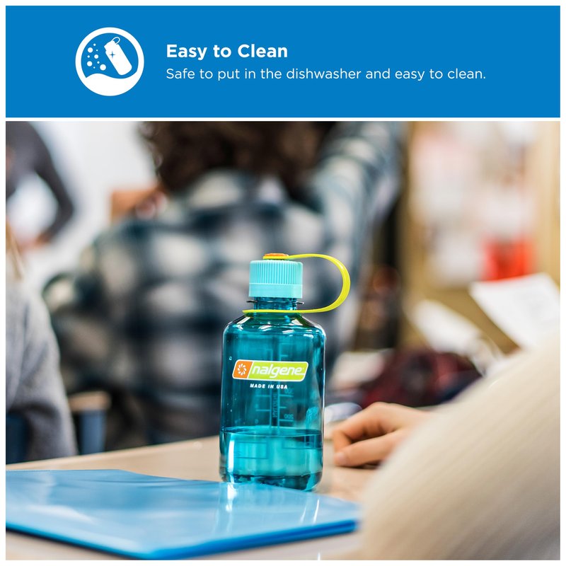 Nalgene 16 oz Narrow Mouth Water Bottle | Slim Cup Holder Size, BPA-Free, Durable & Leak Proof, Lightweight Travel Bottle, Butter