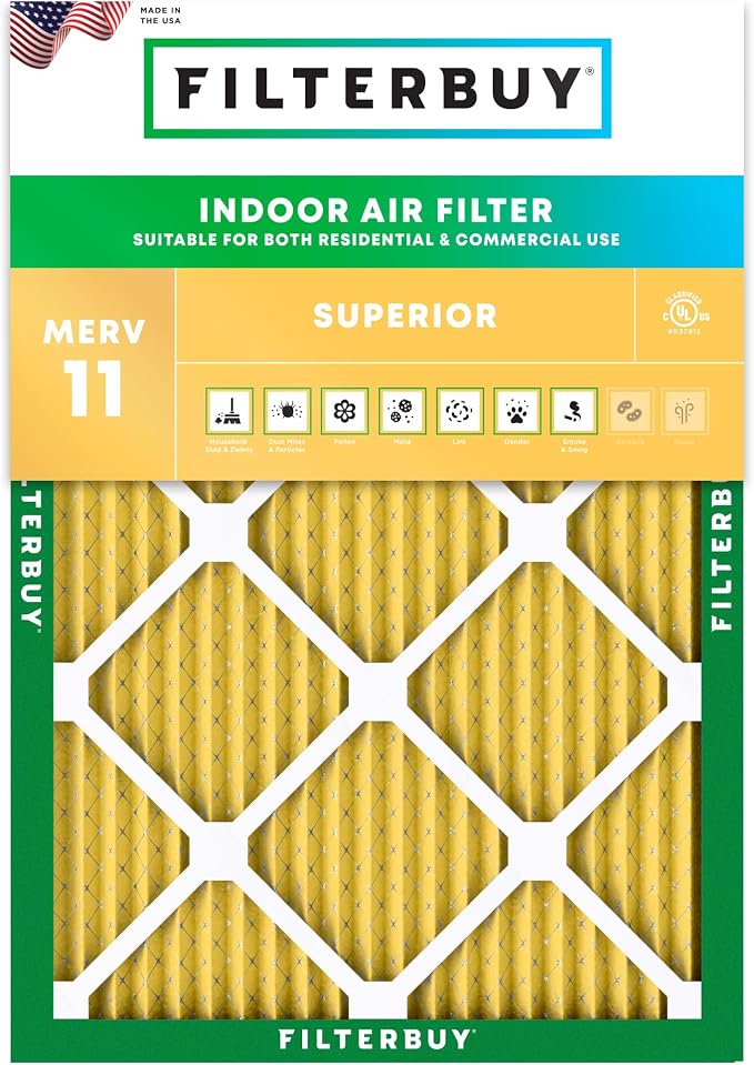 Filterbuy 23.25x29.25x1 Air Filter MERV 11 Superior Pet & Allergy Defense