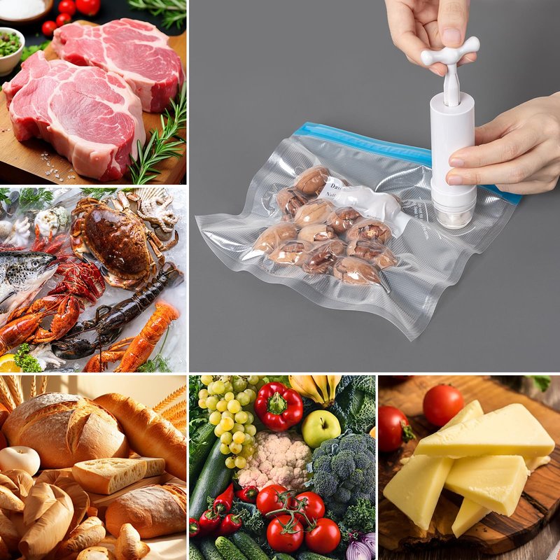 Mini Vacuum Pump Manual Portable Vacuum Sealer Pump for Sous Vide Bags Use in Clothes and Food 2-Pack