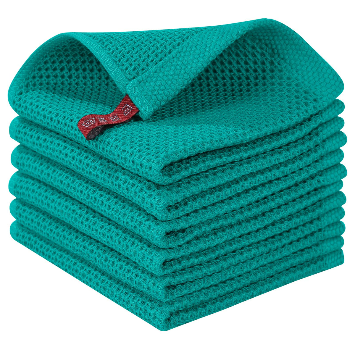 Homaxy 100% Cotton Waffle Weave Kitchen Dish Cloths, Ultra Soft Absorbent Quick Drying Dish Towels, 12 x 12 Inches — 12 x 12 - 12 Pack — 12 X 12 - 6 Pack
