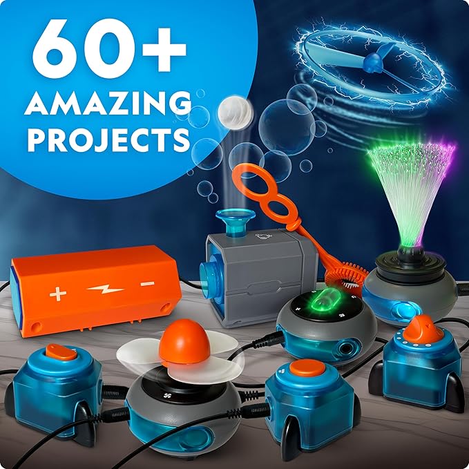 National Geographic Circuit Maker Electronics Science Kit – 60 Hands-On STEM Projects for Kids, Build Real Electrical Circuits, Educational STEM Activity for Learning Electricity & Engineering Skills