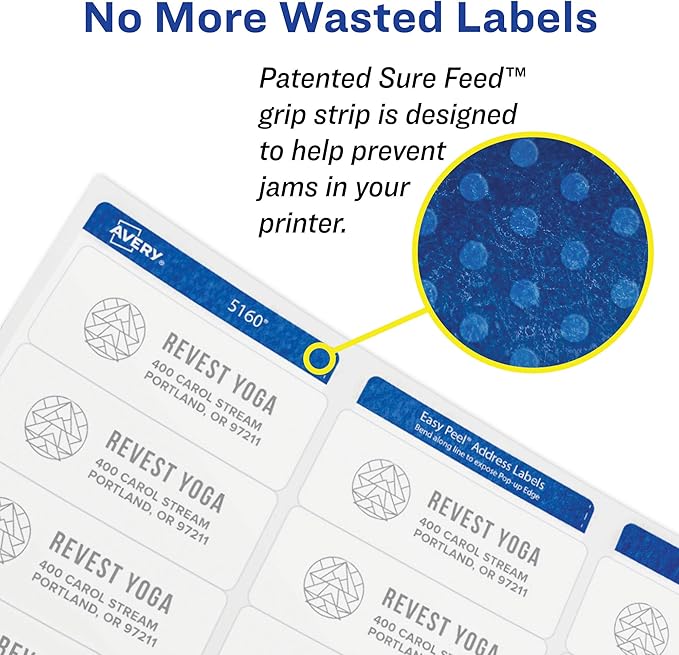 Avery Multiuse Removable Round Labels with Sure Feed Technology, 1", 5 Packs (6450)
