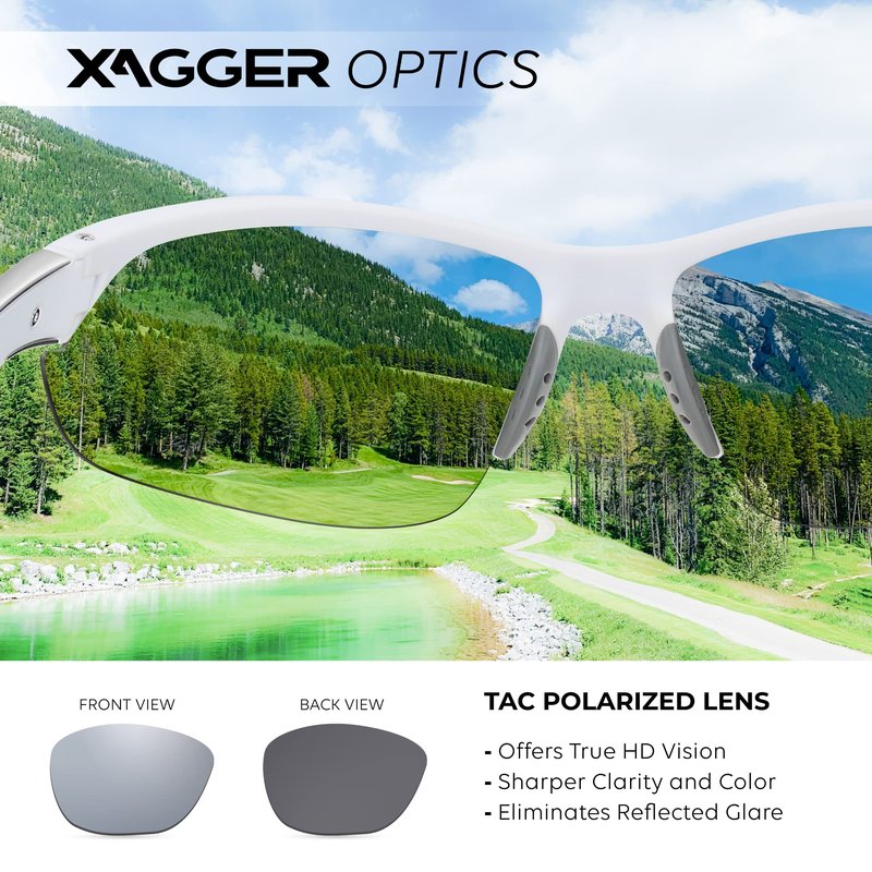 Xagger Polarized Sport Sunglasses for Men Women Wrap Around UV400 Running Baseball Softball Cycling Golf Hiking Fishing Driving Glasses
