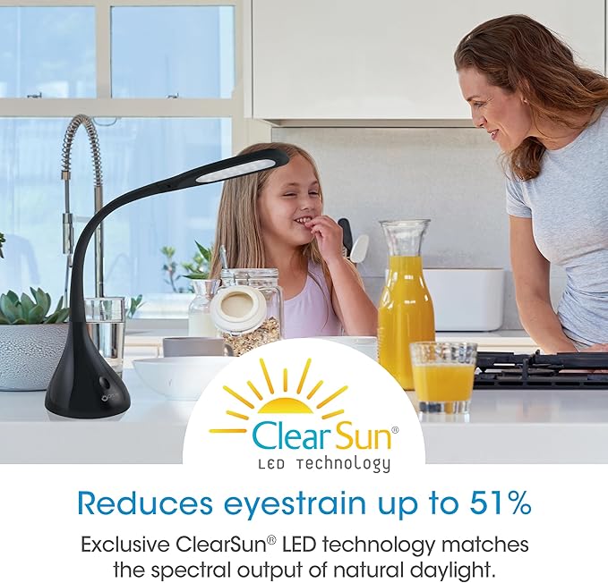 Ottlite Curve LED Desk Lamp with 4 Brightness Levels