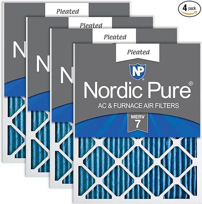 Nordic Pure 16x30x1 Pleated MERV 7 Air Filters 4 Pack