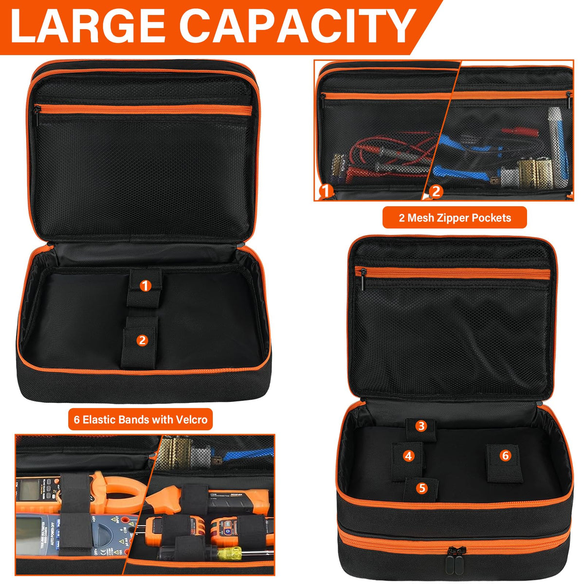 Carrying Case Compatible with Klein Tools ET310 AC/80101/80016 Circuit Breaker Finder,GFCI Outlet Tester,69149P Electrical Test Kit,Circuit Tester Storage Organizer for Digital Multimeter,Clamp Meter