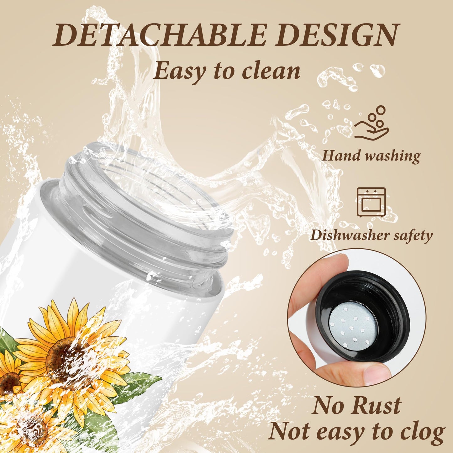 Sunflower Salt and Pepper Shakers Set - 5 oz Farmhouse Cute Kitchen Decor and Accessories Sunflower Gifts for Salt Shakers Glass Cooking Table,Housewarming,Thanksgiving,Christmas