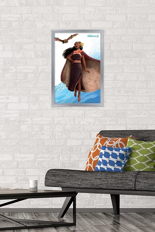 Trends International Disney Moana 2 - Matangi Wall Poster, 22.4L x 14.7W, Silver Framed Version