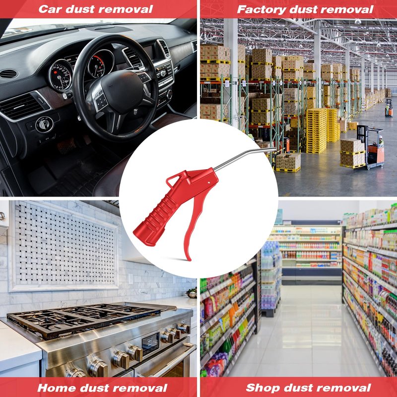 Honoson Air Nozzle Blower Gun Pistol Grip Air Blow Tool Compressor Accessories for Industrial Household Mechanics(Red,8 Pcs)
