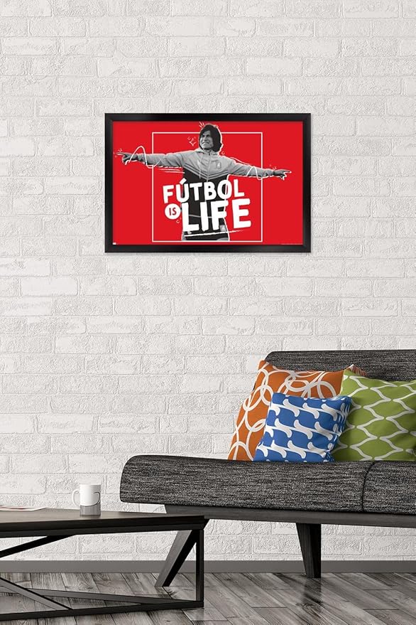 Ted Lasso - Futbol is Life Wall Poster, 22.4L" x 14.7W", Black Framed Version