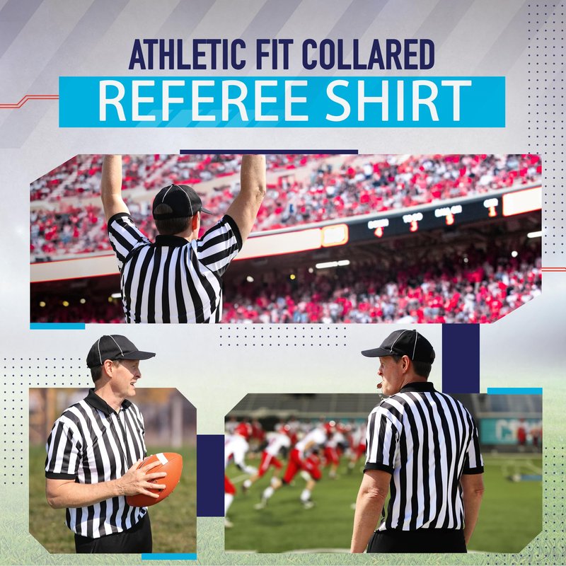 Murray Sporting Goods Men’s Referee Shirt Collared | Official Mens Ref Shirt Jersey Short Sleeve - Football Halloween Costume (Large)