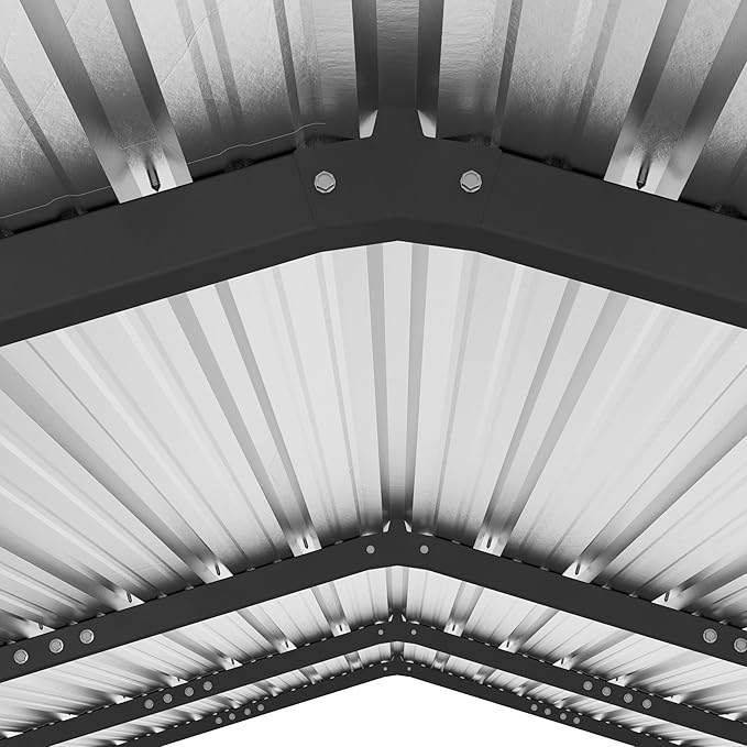12x20 FT Metal Carport, Heavy Duty Car Port Canopy with Galvanized Steel Roof & Frame, Large Metal Carport Kit, Steel Car Shelter, Outdoor Car Garage for Car, Boat, Truck, Black