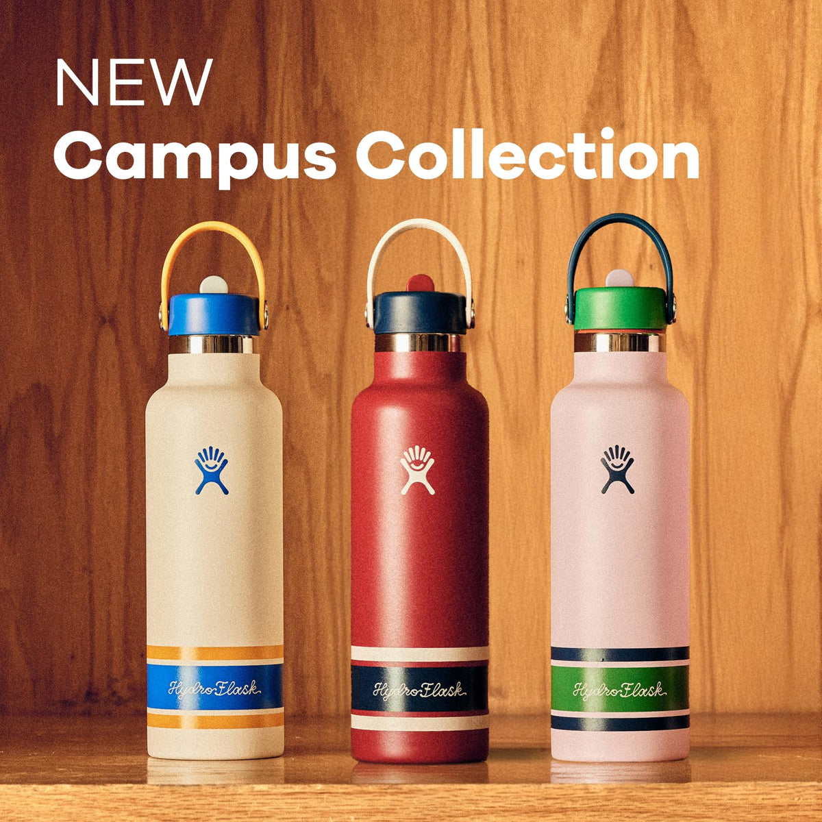 Hydro Flask Water Bottle - Insulated Stainless Steel - Standard Mouth Flex Straw Lid, Non Spill, Leakproof and Refillable in 21 Oz Campus Ivory