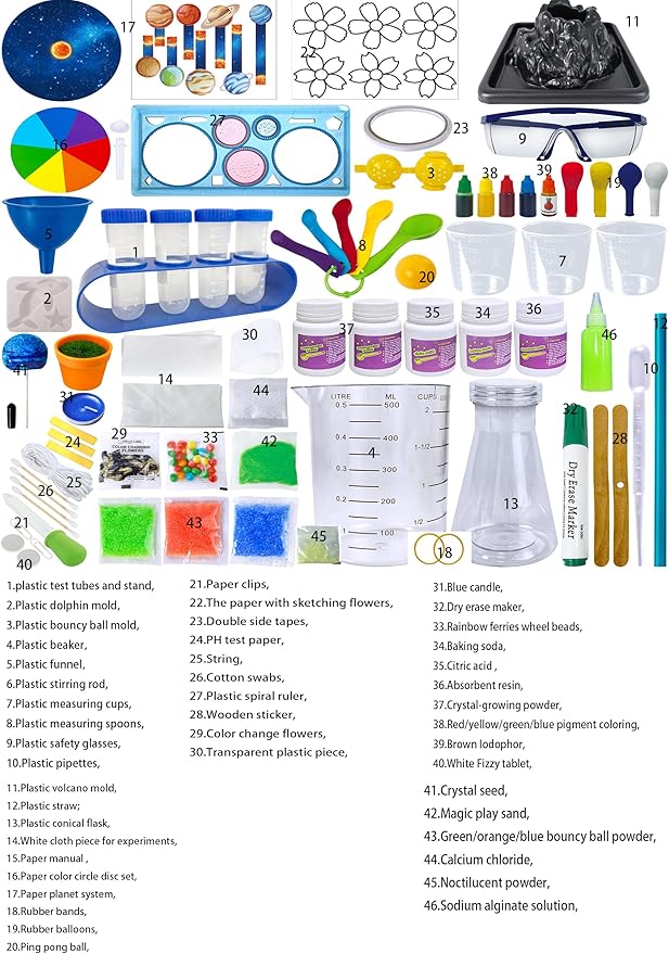 UNGLINGA 250+ Science Experiments Kits for Kids, Boys Girls Toys Birthday Gifts Ideas, Chemistry Set, S.T.E.M Educational Project, Volcano Scientist Kit
