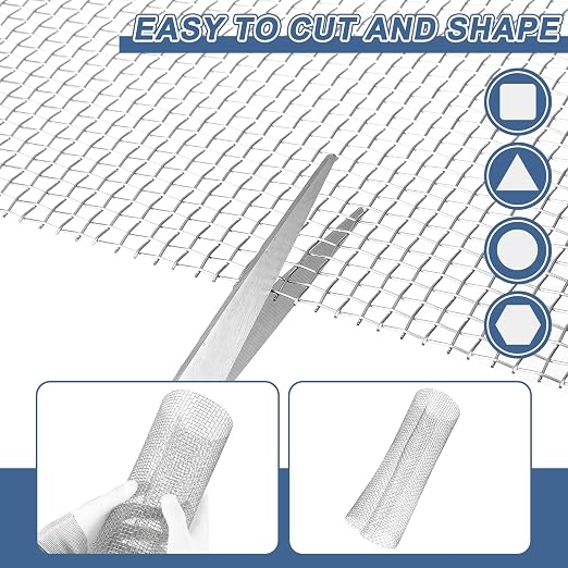 uxcell 5 Mesh 79" x 12" Woven Wire Mesh, 304 Stainless Steel Air Vent Filter