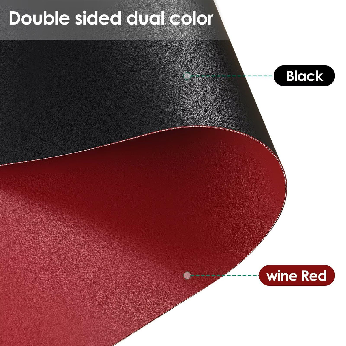 Zinkooat Dresser Cover Top - Can Be Used On Both Sides Waterproof and Easy to Clean Good Flatness Used for Dresser Table(Black+Wine Red 10x36)