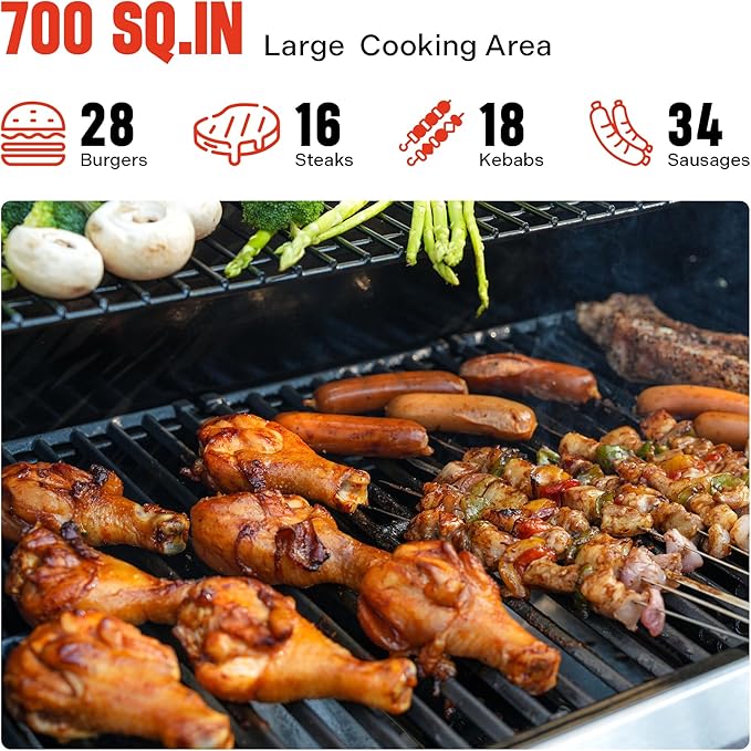 Monument Grills Stainless Steel 4 Burner Propane Gas Grill with Clearview® Lid, Infrared Side Sear Burner & Side Burner