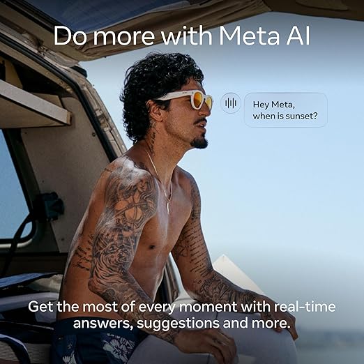 Oakley Meta HSTN, Brown Smoke | Smart AI Glasses for Men, Women — Performance for Sports, Athletes — Camera, Audio, Video — 8 Hour Battery — 3K HD Resolution — Deep Water Polarized Lenses
