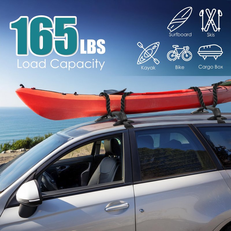 43" Universal Roof Rack Cross Bars, Upgraded Aluminum Lockable Crossbars with Extendable Window Frame & Dual Security Keys. 165lbs Max Load for Bare Roof Cars/Trucks/SUVs