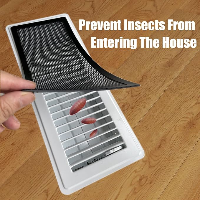 Floor Register Vent Cover- 4"x12" Magnetic Air Vent Screen Mesh Cover