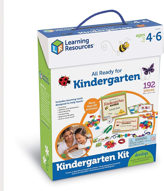 Learning Resources All Ready for Kindergarten Readiness Kit - Classroom Must Haves, Toddler Activities, Homeschool Supplies, Learn to Read, Spelling , Alphabet Kindergarten Workbook