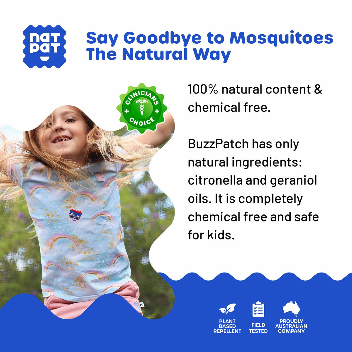 NATPAT Buzz Patch Mosquito Stickers for Kids - Plant Based Ingredients (2)