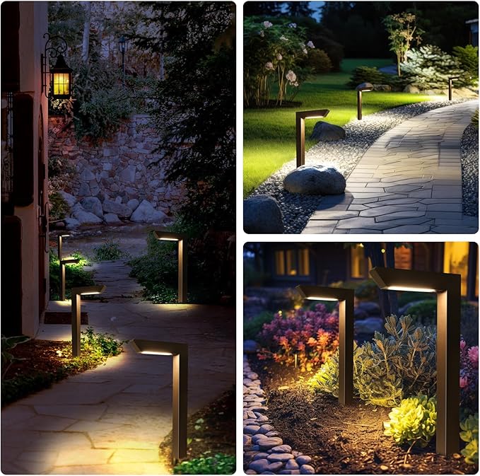 Energetic Low Voltage LED Landscape Light, Brown Aluminum Pathway Lighting, 4pcs