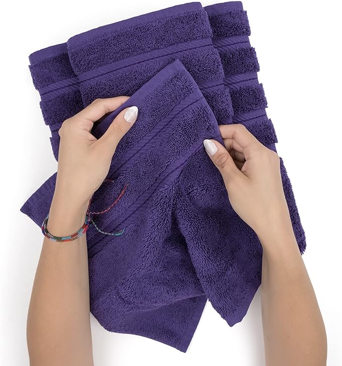 American Soft Linen 35x70 Jumbo Large Bath Towels, 600 GSM 100% Cotton Turkish Bath Sheet, Oversized Luxury Bath Towels for Bathroom Beach and Pool, Purple