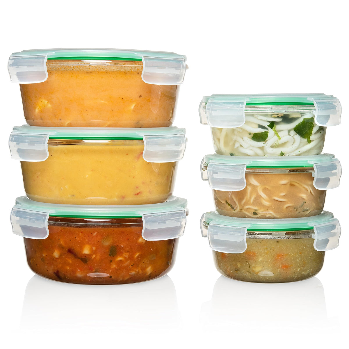 Fusion Gourmet Family Pack - Glass Storage Containers - Airtight 5 Pack
