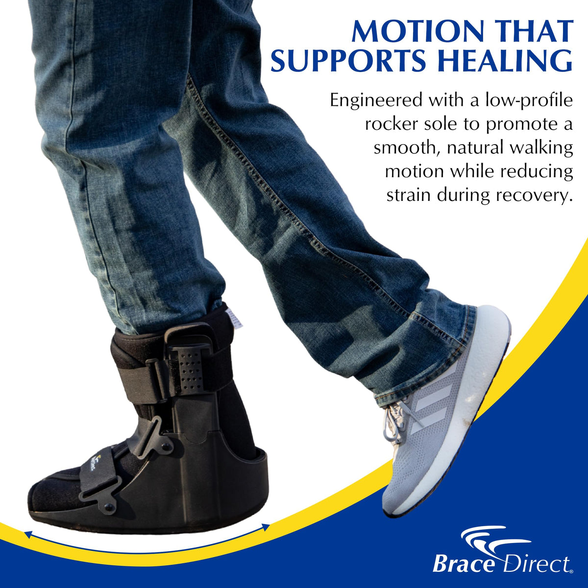 Brace Direct CAM Walker Fracture Boot Short - Lightweight Walking Boot for Foot & Ankle Injuries, Sprains & Stress Fractures - Doctor-Recommended (Men’s 11–12.5 / Women’s 12–13.5)