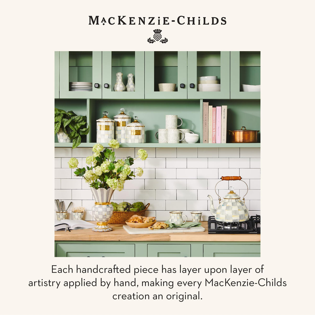 MACKENZIE-CHILDS Everyday Bowl, Extra Small, Black-and-White Courtly Check