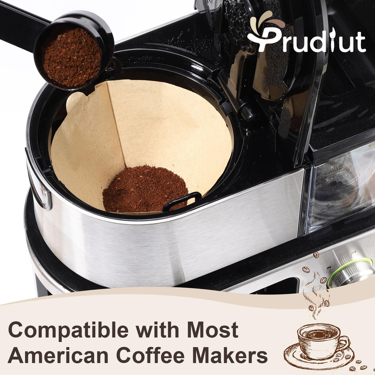 120 Count #4 Cone Coffee Filters 8-12 Cups, Disposable Natural Coffee Filters 4 Cone Paper Unbleached 4 Filters Paper Compatible with Ninja, Drip and Pour Over Coffee Maker