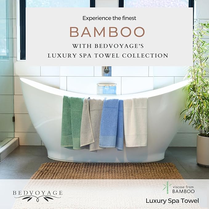 BedVoyage Luxury Bath Towels Set of 6 - Ultra Soft Plush Bathroom Towel Set - Highly Absorbent Viscose from Bamboo Bath Towels Ultra Soft - Spa Towel for Body - Cloud