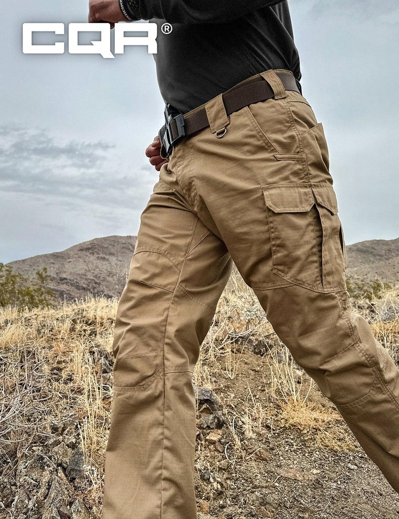 CQR Men's Tactical Pants, Water Resistant Ripstop Cargo Pants, Lightweight EDC Work Hiking Pants, Outdoor Apparel, Raider Mag Pocket Cougar, 30W x 30L