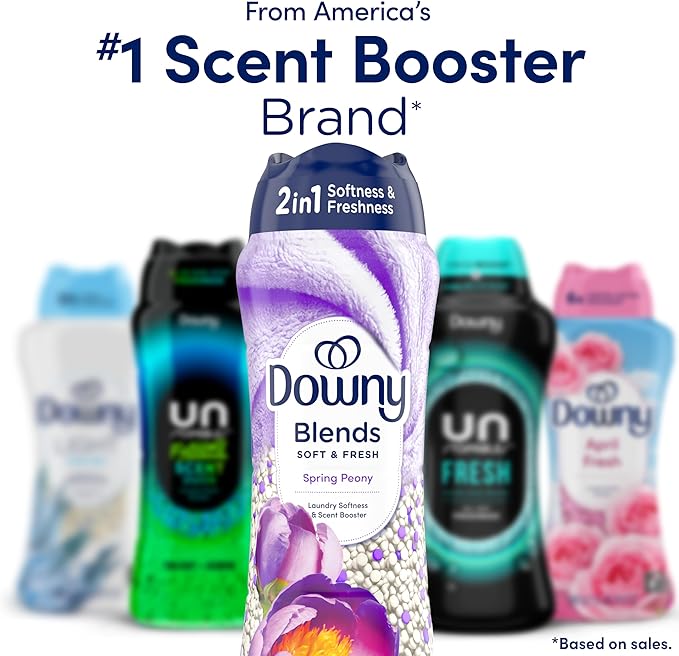 Downy Blends 2-in-1 Soft & Fresh Laundry Scent Booster Beads, Spring Peony Scent, 13.0 OZ, Laundry Softness and Scent Booster