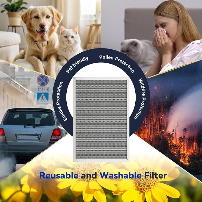 16x25x1 Reusable Air Filter, Electrostatic, Washable Lasts a Lifetime, Breathe