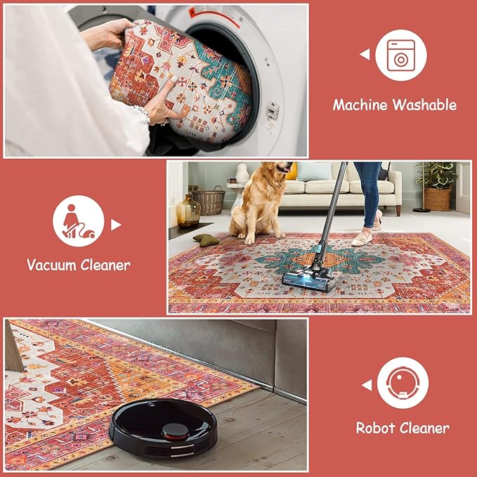 Moynesa Ultra-Thin Washable Pink Long Bathroom Rug - 2x7 Kitchen Carpet Runner, Non Skid Non Shedding Low Pile Bedroom Mat for Laundry Living Room Hall Foyer