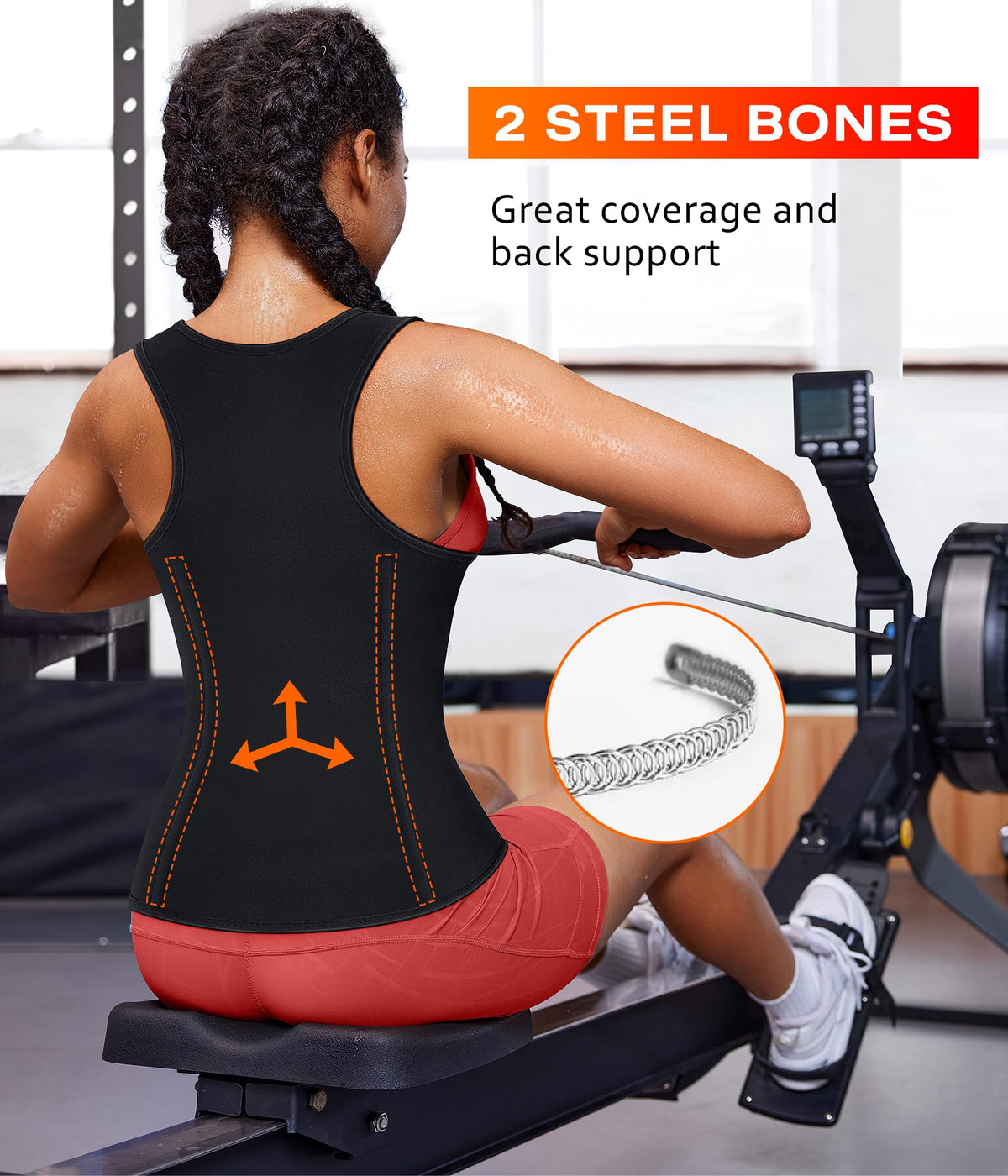 Junlan Waist Trainer for Women Sauna Suit Sweat Vest for Working Out Blue