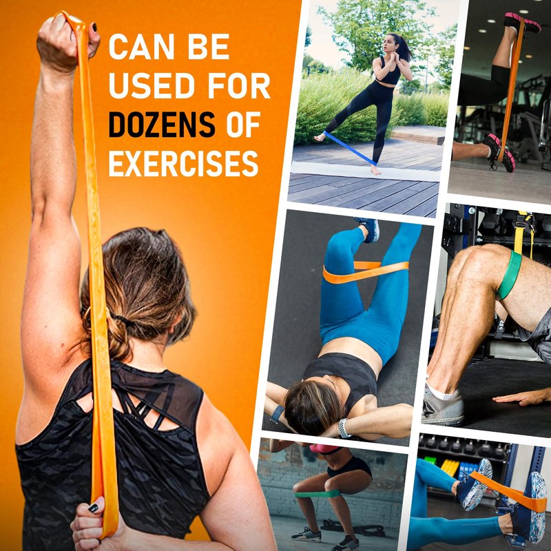 Pure Band - Professional Grade Physical Therapy Band for Home Workouts, Premium Thick Resistance Band Great for Stretching and Rehab, Latex-Free, Super Strong Band (Orange - Light Resistance)