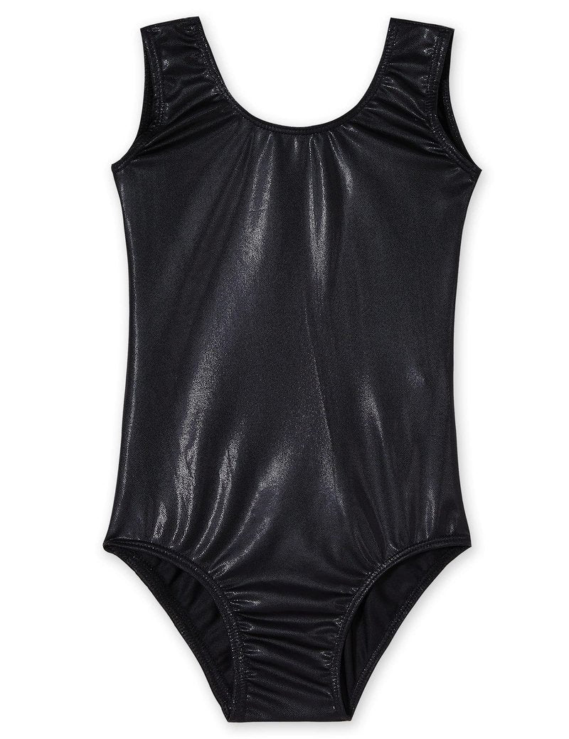 Domusgo Gymnastics Leotards for Girls 6-7 Years Old Black Sparkly One Piece Tumbling Outfits